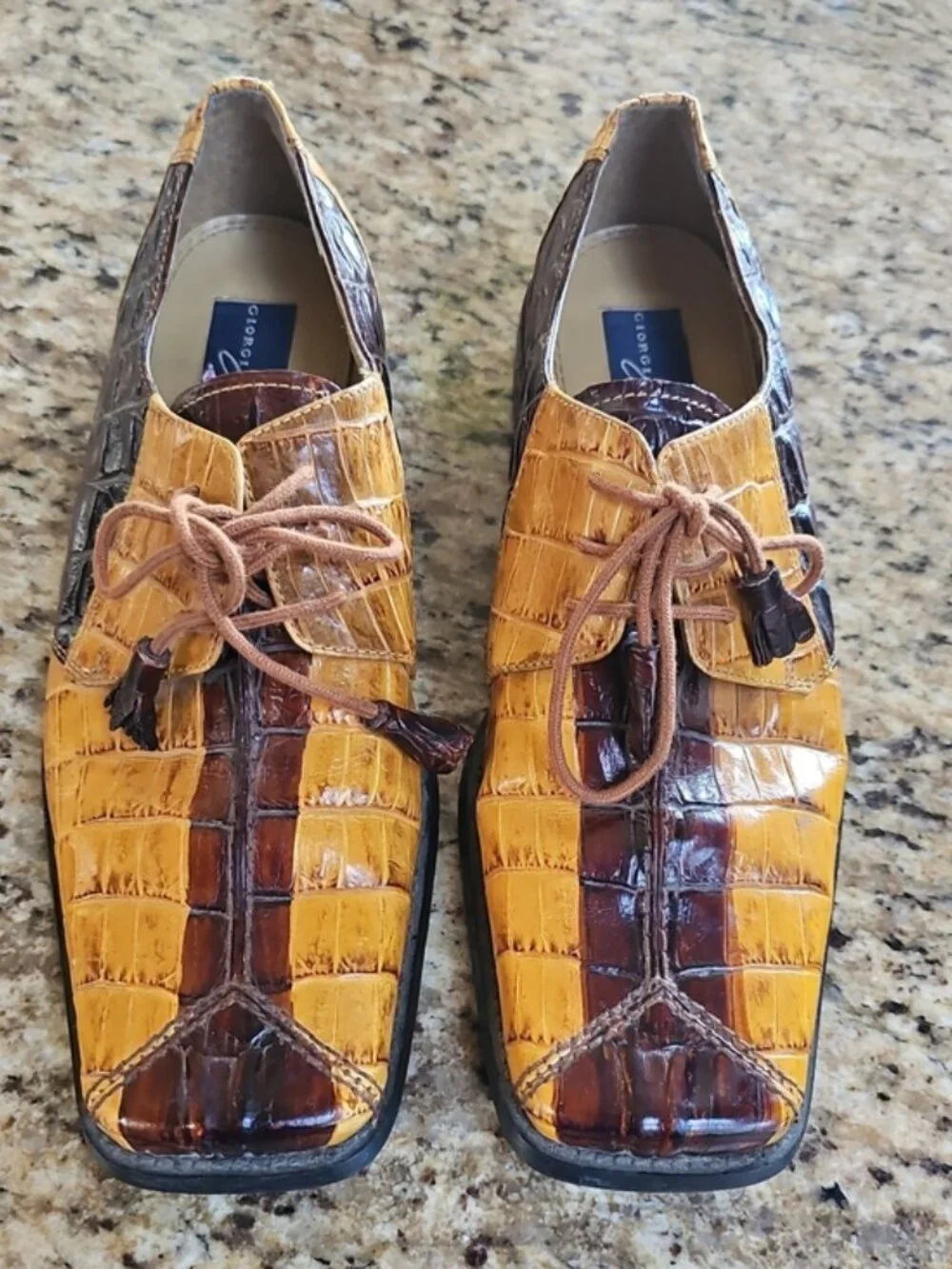 Giorgio Brutini Private Collection Alligator Embossed Leather Oxfords - 8M